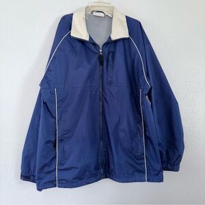 Vintage 90s 10,000 Ft Above Sea Level Nylon Windbreaker Jacket blue Hiking Sz L